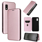Custodia per telefono in pelle con vibrazione in fibra di carbonio, For Sharp Aquos Wish 3