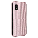 Custodia per telefono in pelle con vibrazione in fibra di carbonio, For Sharp Aquos Wish 3