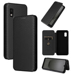 Custodia per telefono in pelle con vibrazione in fibra di carbonio, For Sharp Aquos Wish 3