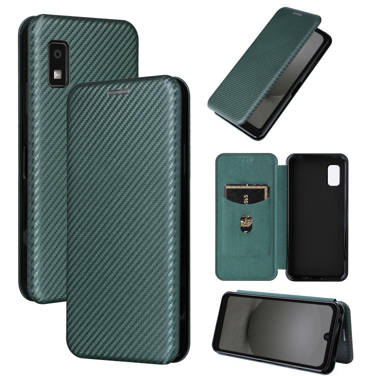 Custodia per telefono in pelle con vibrazione in fibra di carbonio, For Sharp Aquos Wish 3