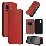 Custodia per telefono in pelle con vibrazione in fibra di carbonio, For Sharp Aquos Wish 3