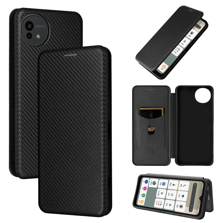 Custodia in pelle con vibrazione in fibra di carbonio per Sharp Aquos R11