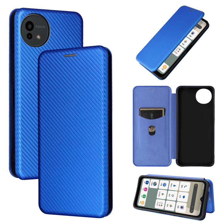 Custodia in pelle con vibrazione in fibra di carbonio per Sharp Aquos R11