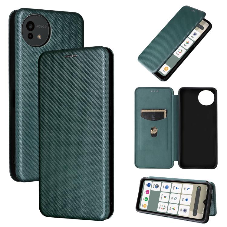 Custodia in pelle con vibrazione in fibra di carbonio per Sharp Aquos R11