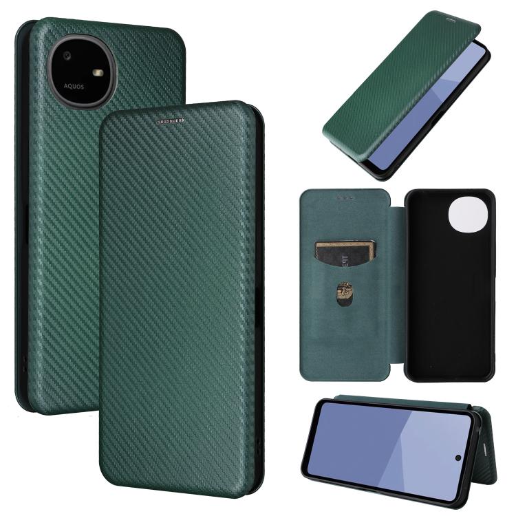 Custodia in pelle con vibrazione in fibra di carbonio per Sharp Aquos R11