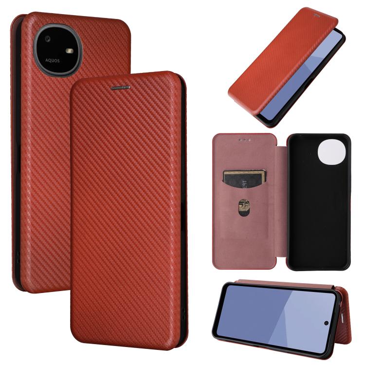 Custodia in pelle con vibrazione in fibra di carbonio per Sharp Aquos R11