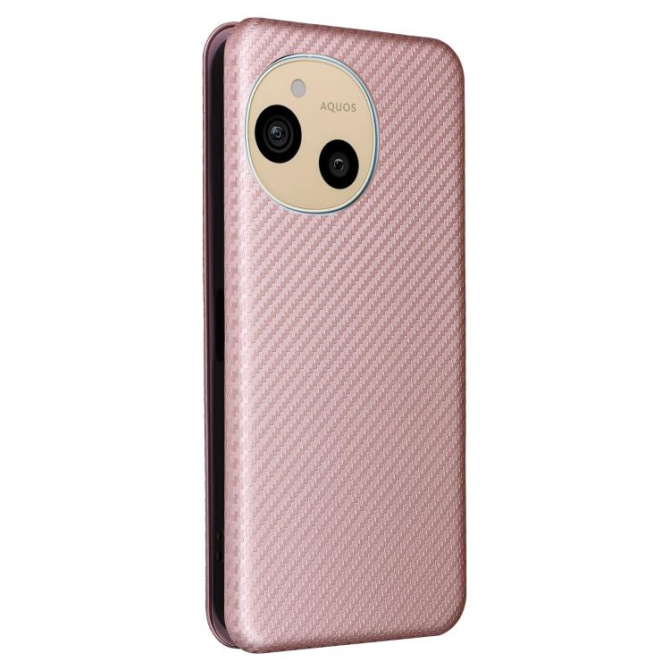 Custodia in pelle con vibrazione in fibra di carbonio per Sharp Aquos R11