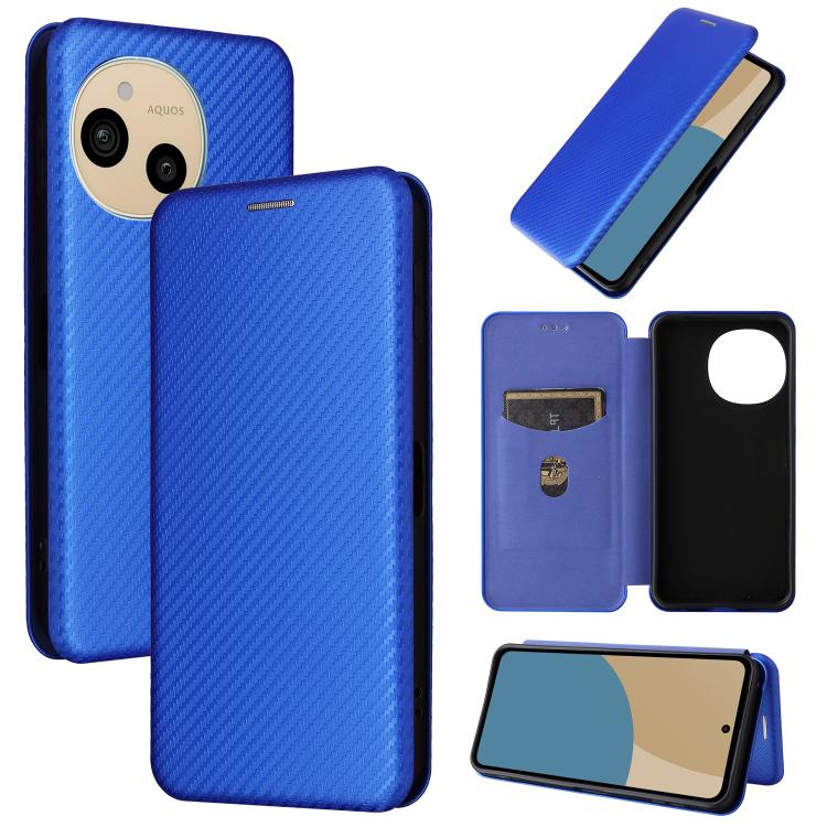 Custodia in pelle con vibrazione in fibra di carbonio per Sharp Aquos R11