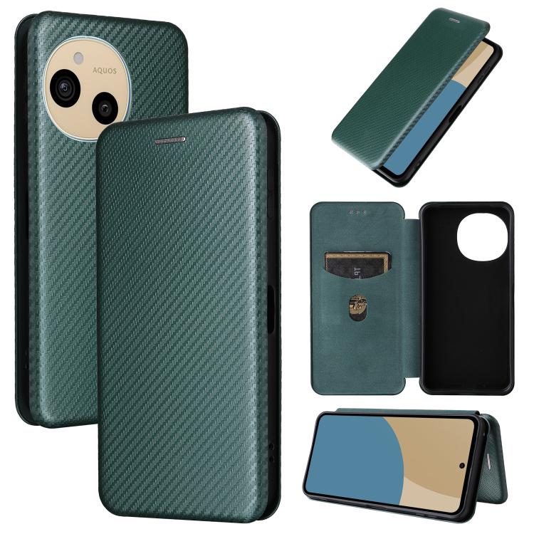 Custodia in pelle con vibrazione in fibra di carbonio per Sharp Aquos R11