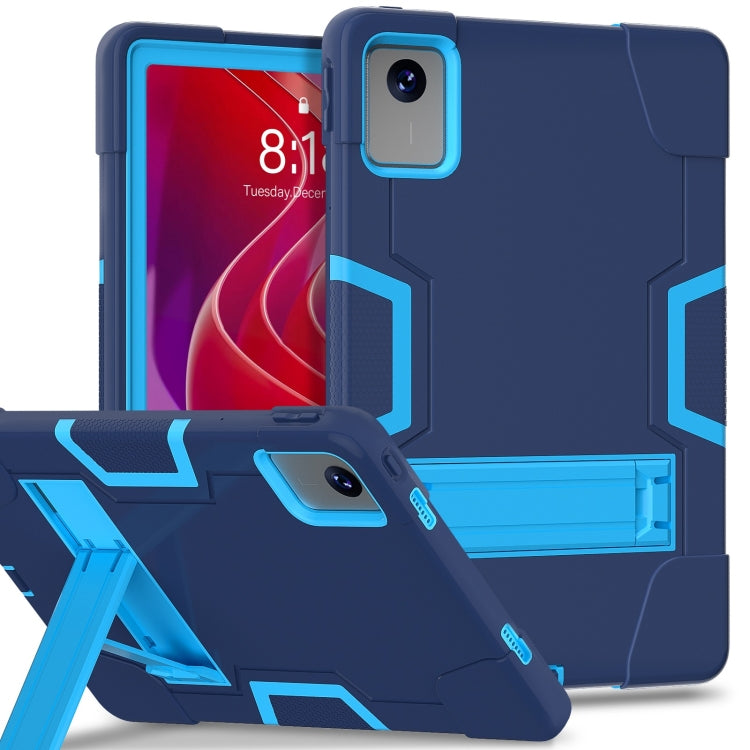 Custodia per tablet PC ibrido in silicone a contrasto di colore con supporto, For Lenovo Tab M11/ Xiaoxin Pad 11 2024, For Lenovo Tab M8 4th Gen, For Lenovo Tab M9 / TB-310FU