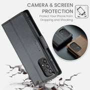 Custodia portafoglio in pelle con fibbia per Samsung Galaxy