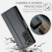 Custodia portafoglio in pelle con fibbia per Samsung Galaxy