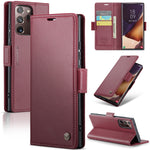 Custodia portafoglio in pelle con fibbia per Samsung Galaxy S21+