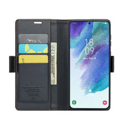 Custodia portafoglio in pelle con fibbia per Samsung Galaxy S21 5