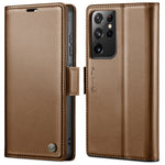 Custodia portafoglio in pelle con fibbia per Samsung Galaxy S21+