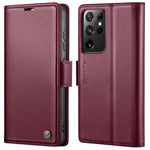 Custodia portafoglio in pelle con fibbia per Samsung Galaxy S21+