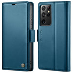 Custodia portafoglio in pelle con fibbia per Samsung Galaxy S21+