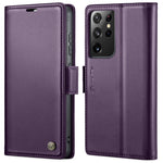 Custodia portafoglio in pelle con fibbia per Samsung Galaxy S21+