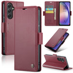 Custodia portafoglio in pelle con fibbia per Galaxy S23 5G