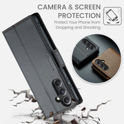 Custodia portafoglio in pelle con fibbia per Samsung Galaxy