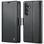 Custodia portafoglio in pelle con fibbia per Samsung Galaxy S24+
