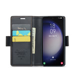 Custodia portafoglio in pelle con fibbia per Samsung Galaxy S24+