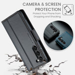 Custodia portafoglio in pelle con fibbia per Samsung Galaxy S24+