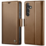 Custodia portafoglio in pelle con fibbia per Samsung Galaxy S24+