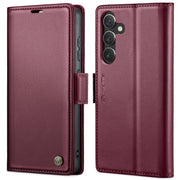 Custodia portafoglio in pelle con fibbia per Samsung Galaxy S24+