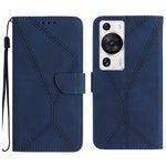 Custodia in pelle goffrata con cuciture per Huawei P60 Pro