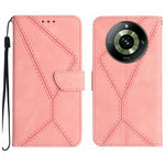 Custodia in pelle goffrata con cuciture per Realme 11 Pro