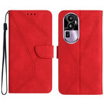 Custodia in pelle goffrata con cuciture per OPPO Reno10 Pro+
