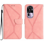 Custodia in pelle goffrata con cuciture per OPPO Reno10 Pro+
