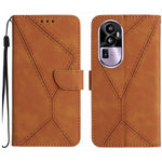 Custodia in pelle goffrata con cuciture per OPPO Reno10 Pro+