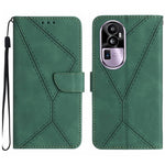 Custodia in pelle goffrata con cuciture per OPPO Reno10 Pro+