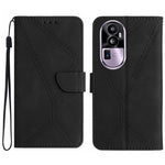 Custodia in pelle goffrata con cuciture per OPPO Reno10 Pro+