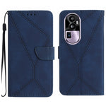 Custodia in pelle goffrata con cuciture per OPPO Reno10 Pro+
