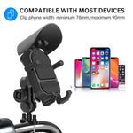 WUPP CS-1848A2 Supporto per telefono da guida con assorbimento degli urti per moto, Handlebars