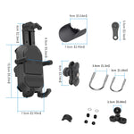 WUPP CS-1848A2 Supporto per telefono da guida con assorbimento degli urti per moto, Handlebars