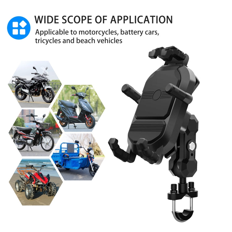 WUPP CS-1848A2 Supporto per telefono da guida con assorbimento degli urti per moto, Handlebars