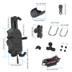 WUPP CS-1848B2 Supporto per navigatore per telefono a ricarica rapida wireless da 15 W per moto, Handlebars