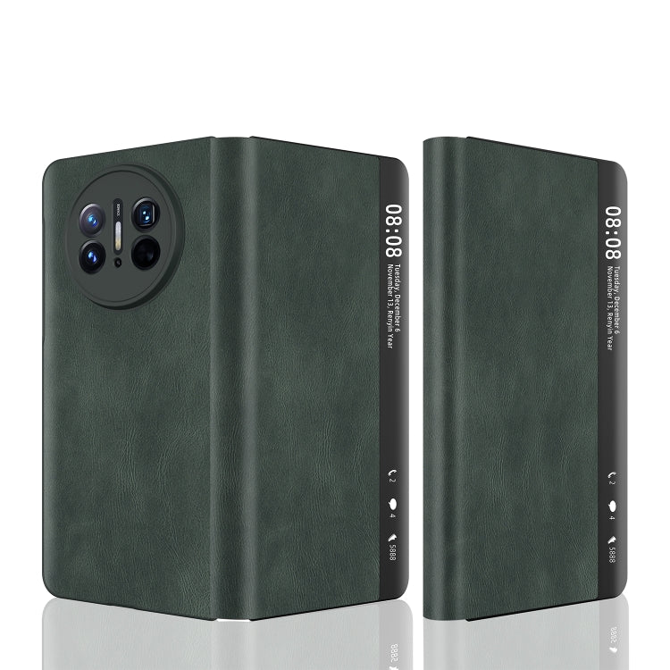 Custodia in pelle con vista laterale magnetica per Huawei Mate X3