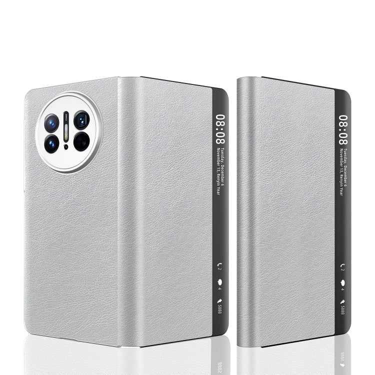 Custodia in pelle con vista laterale magnetica per Huawei Mate X3
