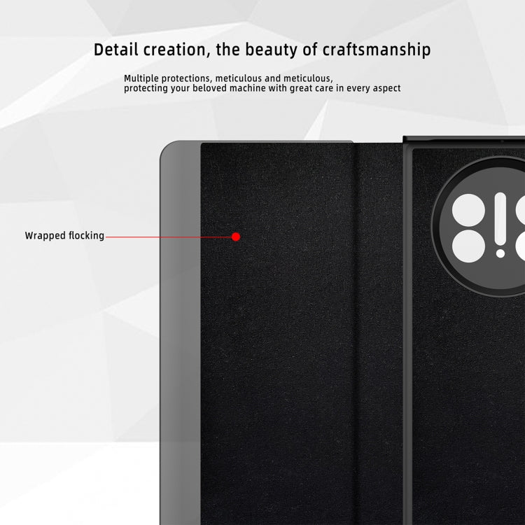Custodia in pelle con vista laterale magnetica per Huawei Mate X3