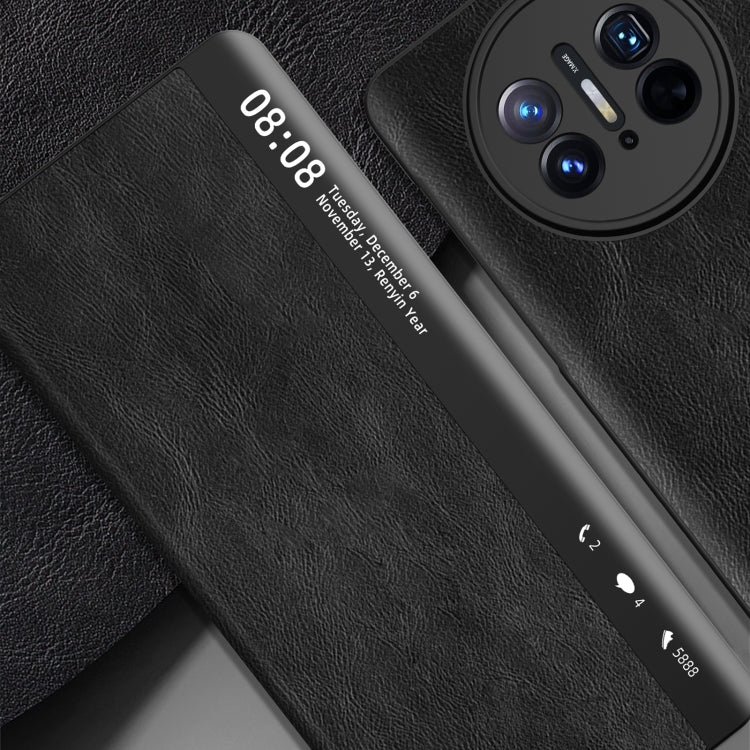 Custodia in pelle con vista laterale magnetica per Huawei Mate X3