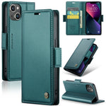 Custodia in pelle RFID CaseMe per iPhone 14 e 15