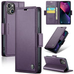 Custodia in pelle RFID CaseMe per iPhone 14 e 15