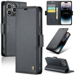 Custodia in pelle RFID per iPhone 14 Pro e 15 Plus