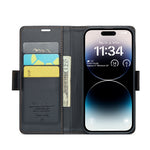 Custodia in pelle RFID per iPhone 14 Pro e 15 Plus