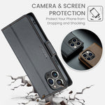 Custodia in pelle RFID per iPhone 14 Pro e 15 Plus